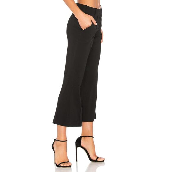 A.L.C. Felix Black Cropped Wide Leg Mid Rise Wool Blend Work Slacks Pants - Picture 2 of 10